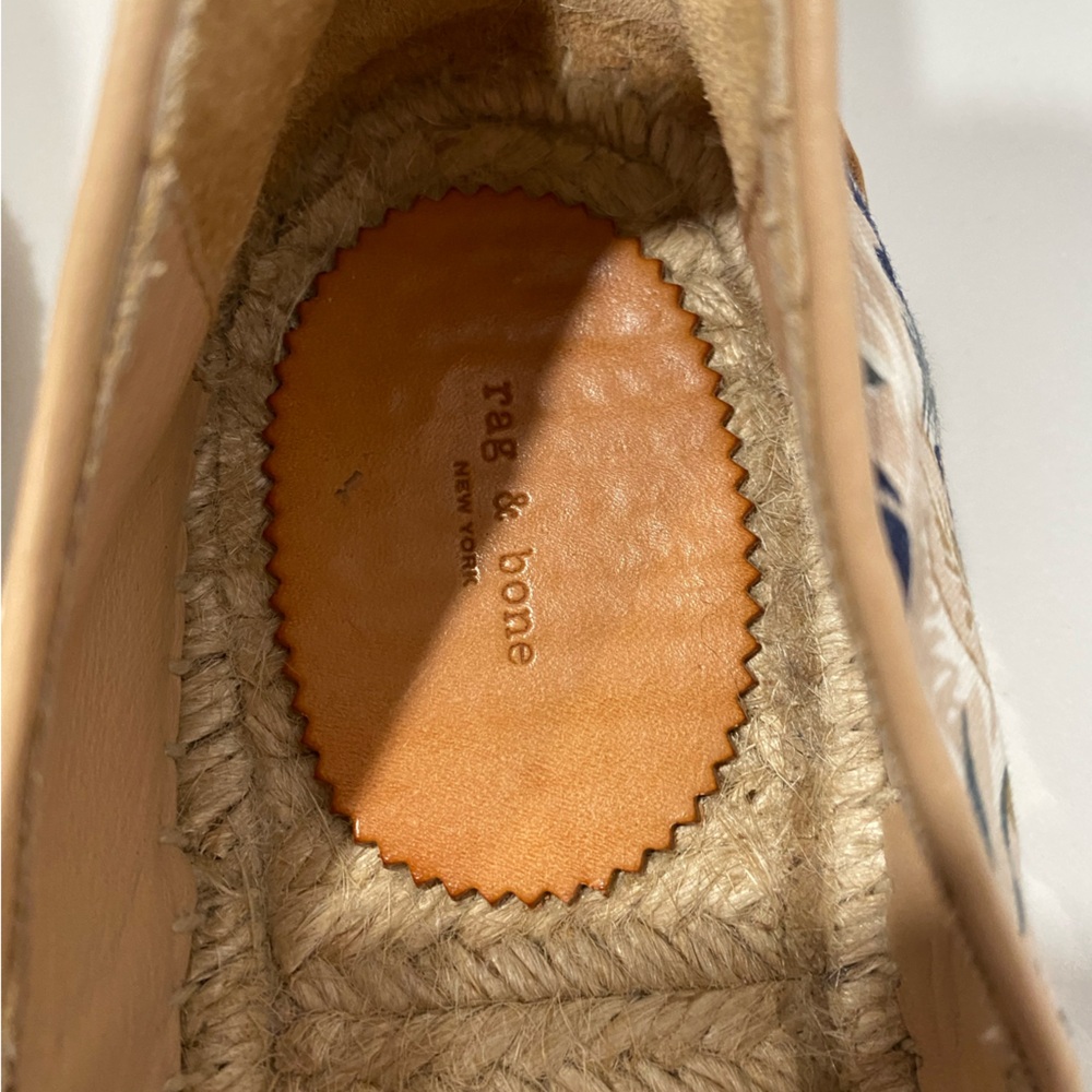 Rag & Bone Georgie Espadrilles Floral Canvas Flats Sz 37 - Picture 9 of 9